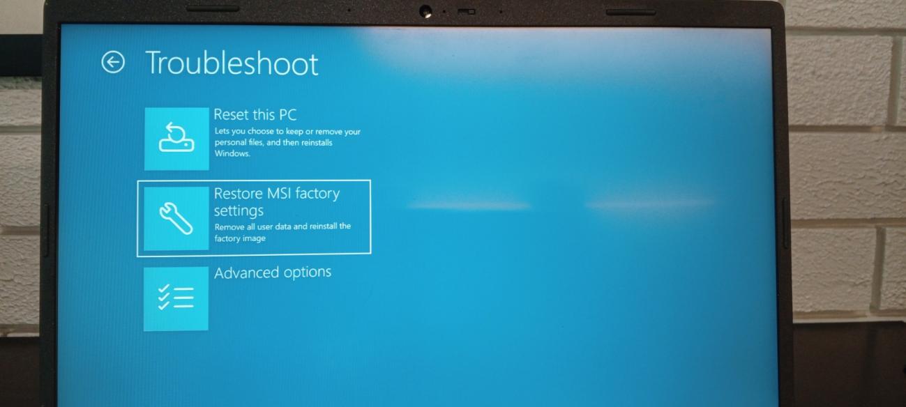 One Key Recovery MSI Prestige 13 2